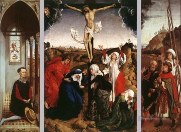 ロジャー・ファン・デル・ウェイデン Painting - アベッグ三連祭壇画 オランダの画家 ロジャー・ファン・デル・ウェイデン
